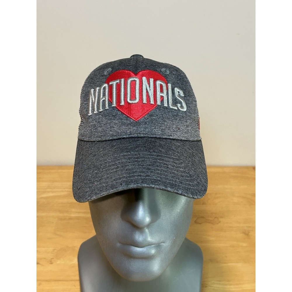 Women's Washington‎ Nationals New Era Graphite Snapped Love 9TWENTY Adjustable